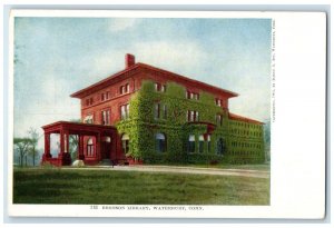 c1905s Bronson Library Exterior Scene Waterbury Connecticut CT Unposted Postcard