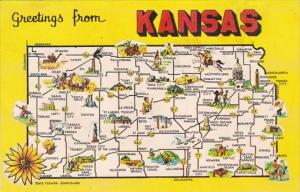 Greetings From Kansas With Map