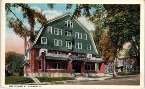 ST ALBANS, VT Vermont    View of the TAVERN    1919  Street  Scene   Postcard