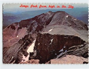 Postcard Longs Peak from high in the Sky, Rocky Mountain National Park, Colorado