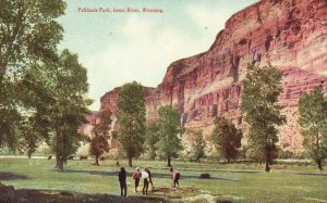 Vintage Postcard Palisade Park Cliff Green River Wyoming WY Barkalow Bros Pub.