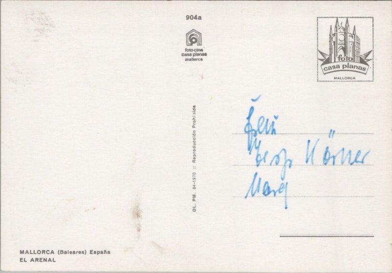 Spain Mallorca Playas del Arenal Postcard BS.32