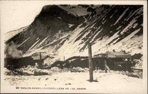 Zanjon Amarillo Cordillera de Los Andes c1915 Real Photo Postcard