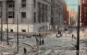 Fifth Avenue from Grant Street Looking West, Removing the Hump - Pittsburgh, ...