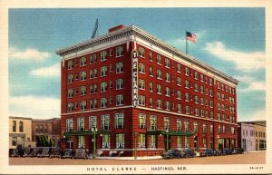 Nebraska Hastings Hotel Clarke 1938 Curteich