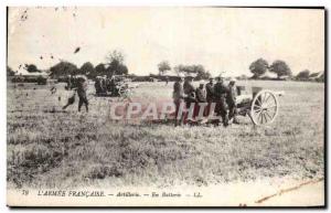 Old Postcard Army artillery battery