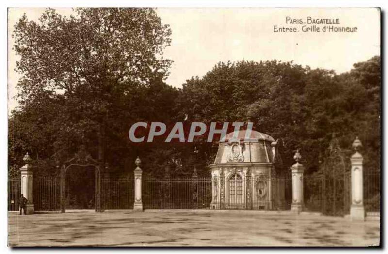 Paris Old Postcard Bagatelle Entree grille & # 39honneur