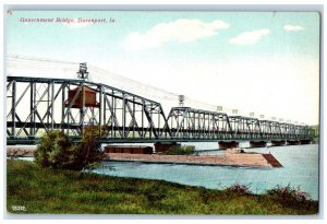 c1910 Government Bridge River Davenport Iowa IA Antique Unposted Postcard