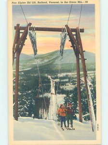 Pre-Chrome SKIING SCENE Rutland Vermont VT AG5398