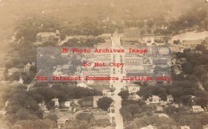 VT, Vermont? Aerial View of Downtown Business Area Near River, Photo