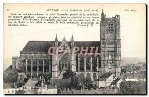 Old Postcard Auxerre La Cathedrale north coast