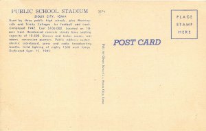 Sioux City Iowa 1940s Postcard High School Football Stadium