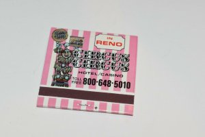 Circus Circus Hotel Casino Las Vegas Reno 30 Strike Variant Matchbook