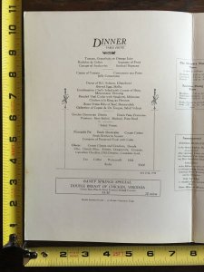 1949 Banff Springs Hotel Dinner Menu Canadian Pacific Hotels Eighteenth Hole