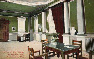 Vintage Postcard 1908 Interior Lodge Bunker Hill Charlestown Massachusetts MA