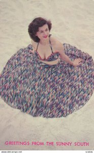 Girl in multi Color Dress , 1950-60s