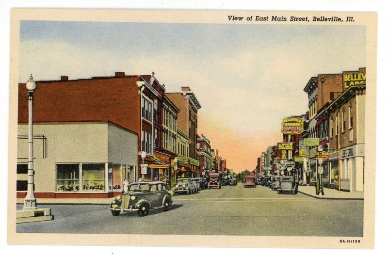 IL - Belleville. View of East Main Street circa 1938