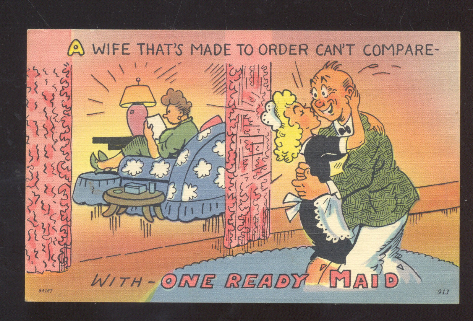 MAN Cheating on HIS Wife With Maid Vintage Comic Postcard Haverhill Mass. |  Topics - Cartoons & Comics - Comics, Postcard / HipPostcard