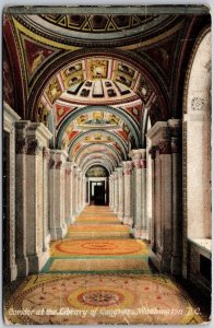 1911 Corridor At The Library Of Congress Washington D.C. Posted Postcard