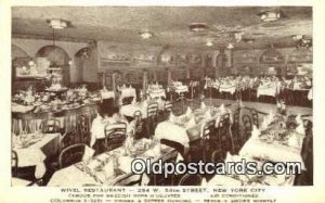 Wivel Restaurant, New York City, NYC USA 1931 light wear, postal used 1937