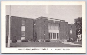K26/ Cranston Rhode Island Postcard c1940s Doric Lodge Masonic Temple 438