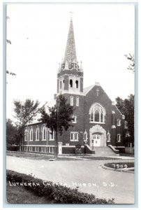 c1940's Lutheran Church Scene Street Huron South Dakota SD RPPC Photo Postcard