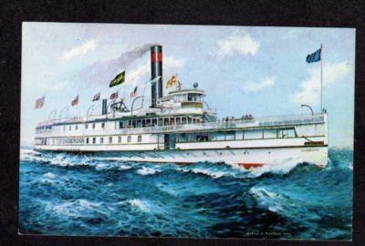 Ticonderoga Steamer Steamship Ship Postcard Champlain