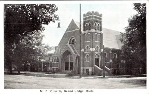 Grand Ledge, MI Michigan  ME CHURCH  Eaton County  1913 Religion Postcard