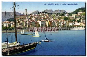 Old Postcard Menton Port Vue Generale Charter