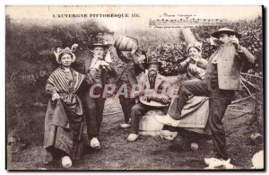 Old Postcard The Auvergne Bourree Scenic Folklore Costume