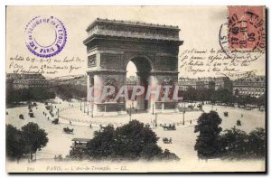 Old Postcard Paris Arc de Triomphe