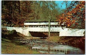 Postcard - Covered Bridge, Valley Forge Park, Pennsylvania, USA