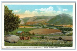 c1920's Burial Place of John Burroughs Catskill Mt. Range Roxbury NY Postcard 