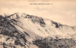 Long Beach Island New Jersey Sand Dunes, B/W Lithograph Vintage Postcard U14255