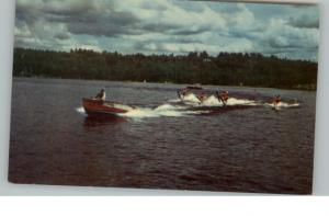 Lake Winnipesaukee NH Water Skiing Postcard