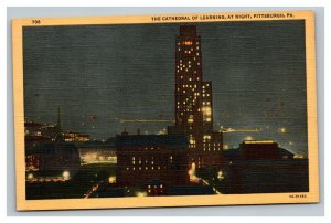 Vintage 1940's Postcard The Cathedral of Learning Museum Pittsburgh Pennsylvania