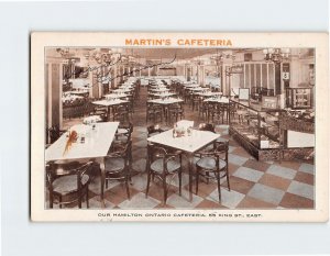 Postcard Martin's Cafeteria, Hamilton, Canada