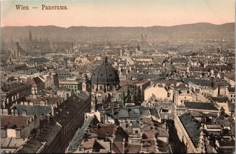 Vtg Wien Panorama Stadtblick Vienna Austria City View 1910s Old Postcard
