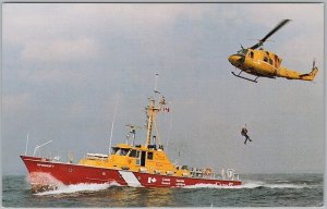 Canadian Coast Guard Spindrift Rescue Helicopter Canada Postcard H83