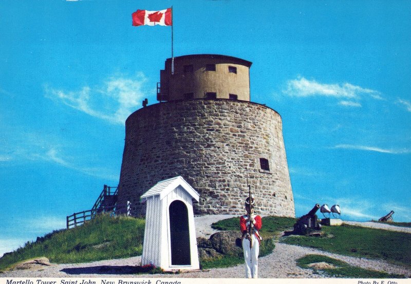 VINTAGE CONTINENTAL POSTCARD MARTELLO TOWER SAINT JOHN NEW BRUNSWICK CANADA