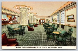 Beer~Reception Room Anheuser Busch St Louis Missouri~Vintage Postcard