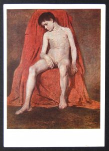 730141 SURIKOV Nude Male Model Naked Boy Sleeping RUSSIAN ART Soviet p/card 1964