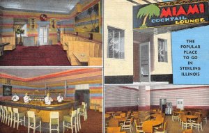 Sterling Illinois Miami Cocktail Lounge Vintage Postcard AA65524