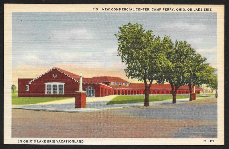 Commercial Center Camp Perry Ohio Unused c1937