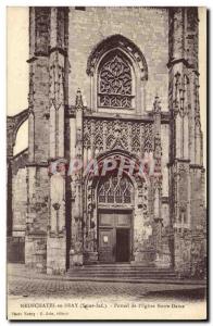 Old Postcard Neufchatel en Bray Portal Notre Dame Church