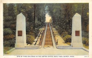 Site of First Railroad in the United States, Built 1825 Quincy, Mass., USA Un...