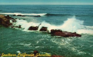 Postcard Breakers Along Southern California Ocean Front Surf Surge Tide Changes
