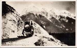 Byron Harmon 774 Mt. Chancellor BC British Columbia Train RPPC Postcard G66