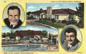 Vintage Home of Bud Abbott/Lou Costello, Calif. Postcard P127 