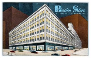 MILWAUKEE, Wisconsin WI ~ BOSTON STORE Department Store ca 1940s Linen  Postcard